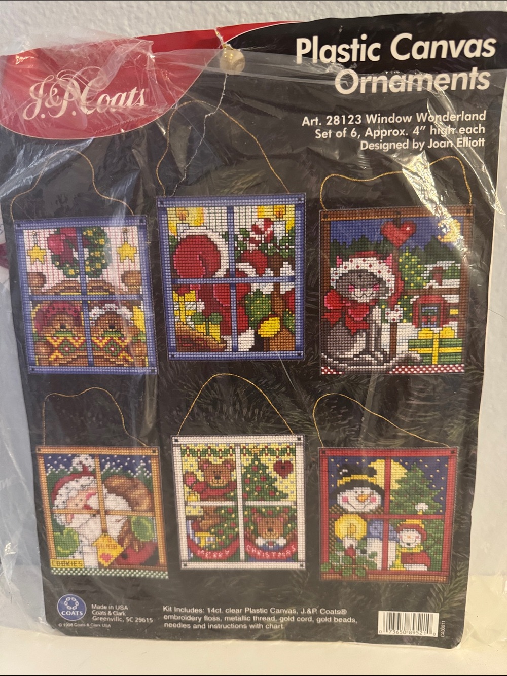 J & P Coats 1998 “Winter Wonderland” Plastic Canvas Christmas Ornaments Kit